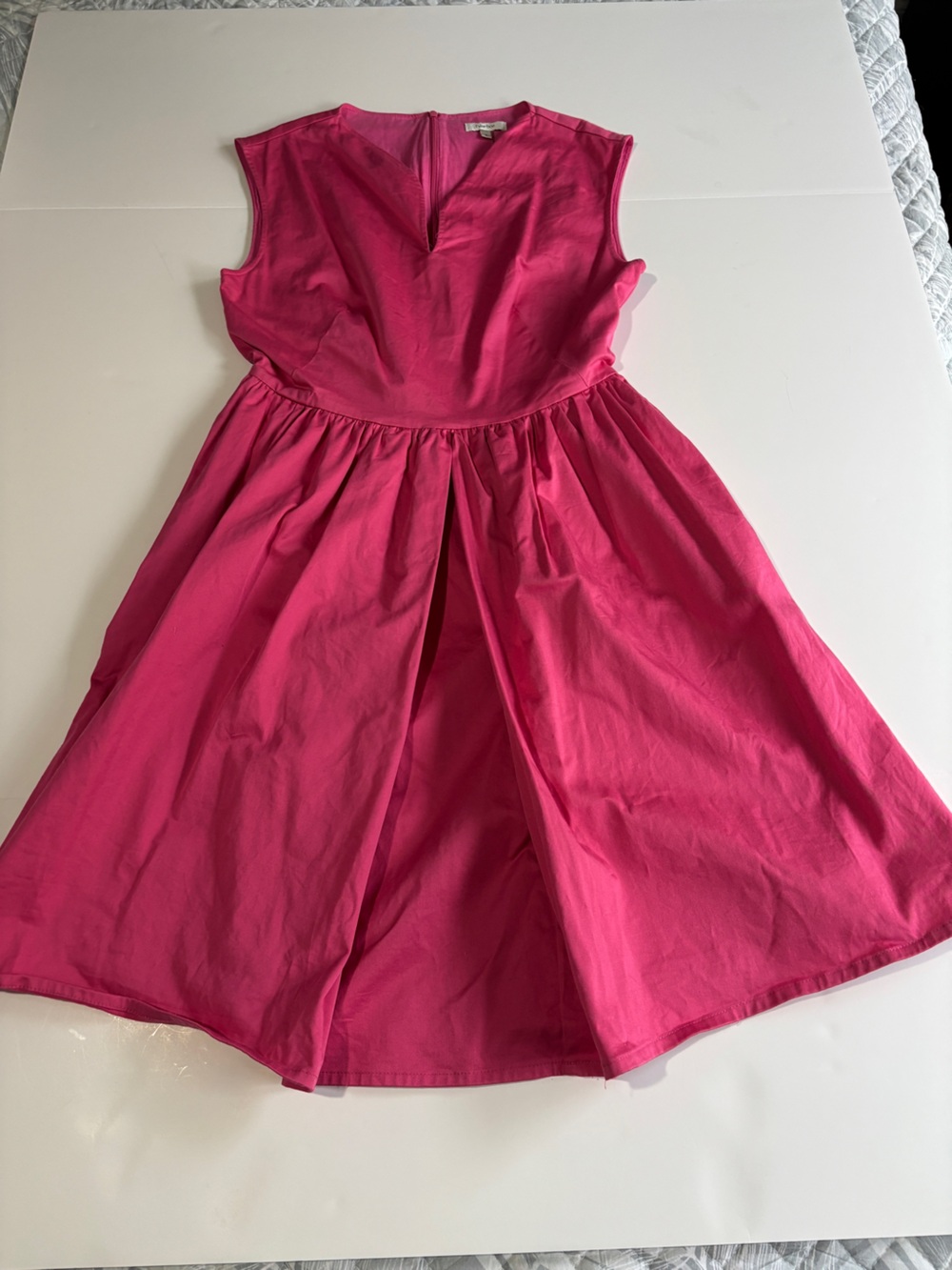 Tyler Boe Pink Cotton Sleeveless Fit and Flare Dress Notched V-Neck - Size 6